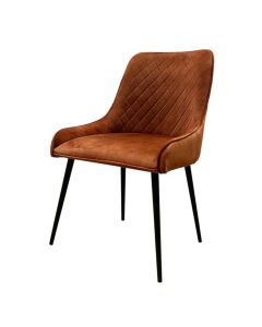 Ex-Display Orange Henley Velvet Dining Chair