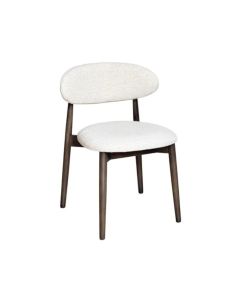EX-Display Scandi Cream Boucle Dining Chair - Dark Leg - Last One Remaining