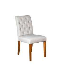 French Grey Milan Button Dining Chair