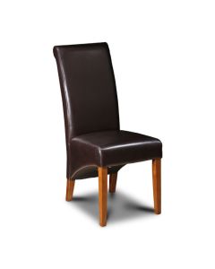 Scandi Mango 190cm Dining Table & 6 Leather Rollback Chairs