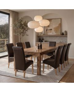 Mango 220cm Dining Table & 8 Rollback Chairs - Due 27th April