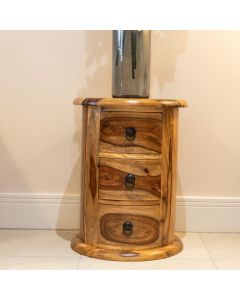 Jali Sheesham - 3 Drawer Drum - In Stock