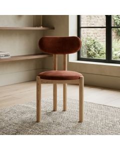 Aspen Orange Rust Velvet Dining Chair