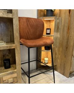 Ex-Display Orange Velvet Bar Stool - Last One Remaining
