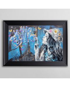 Bubbles Graffiti Framed Art - In Stock