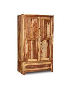 Cube Sheesham - Double Wardrobe - In Stock-Light