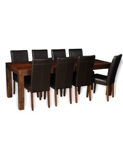 Dakota 220cm Dining Table & 8 Barcelona Chairs : Barcelona - Brown