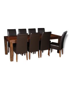 Dakota 220cm Dining Table & 8 Madrid Chairs : Madrid - Brown