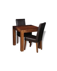 Small Dakota Dining Table & 2 Barcelona Chairs : Barcelona - Brown