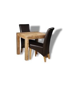 Light Dakota 80cm Dining Table & 2 Rollback Chairs