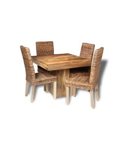 Light Dakota 90cm Cube Dining Table & 4 Havana Chairs : Havana
