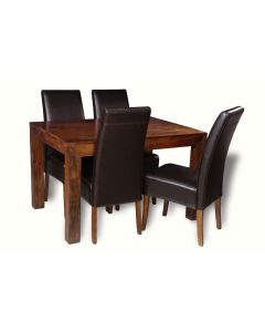 Dakota 120cm Dining Table & 4 Madrid Chairs : Madrid - Brown
