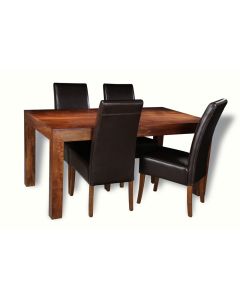 Dakota 160cm Dining Table & 4 Madrid Chairs : Madrid - Brown