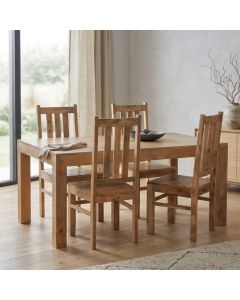 Dakota Light 160cm Dining Table & 4 Dakota Chairs - In Stock