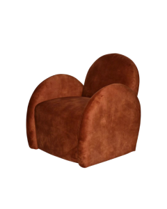 Rust Orange Velvet Easy Chair