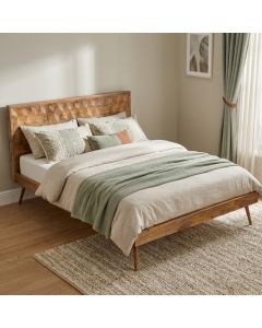 Geo Light Mango Wood Bed Frame (4 Sizes) - In Stock