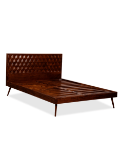 Geo Mango Wood Bed Frame (4 Sizes) - In Stock