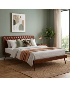 Geo Mango Wood Bed Frame (4 Sizes) - In Stock