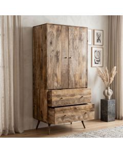 SOLID MANGO WOOD WARDROBE 
