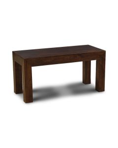 Mango Dark 90cm Cube Dining Table & 2 Mango Wood Benches
