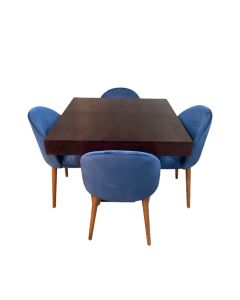 Mango Wood 90cm Cube DIning Table & 4 Zena Dining Chairs