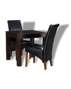 Mango Wood 80cm Dining Table and 2 Rollback Dining Chairs