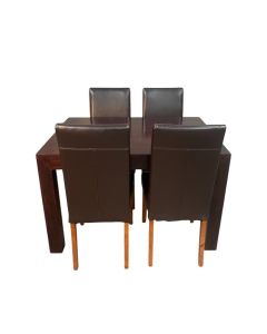 Mango Wood 120cm Dining Table & 4 Barcelona Dining Chairs