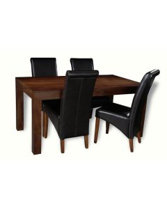 Mango 160cm Dining Table & 4 Rollback Chairs