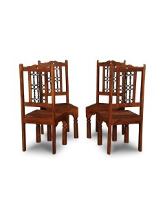 Set of 4 Jali Dining Chairs
