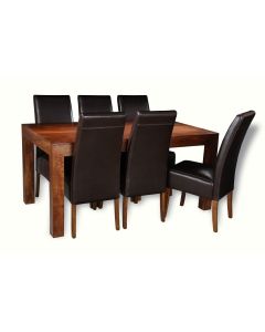 Mango 160cm Dining Table & 6 Rollback Chairs