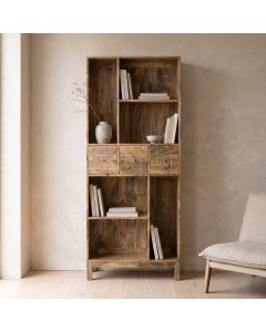 Inset Light Mango 75cm Bookcase - In Stock