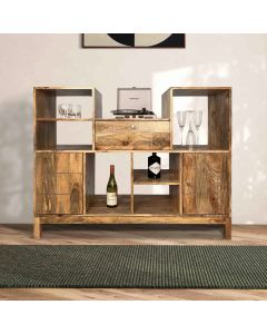 Inset Solid Mango Wood Drinks Unit