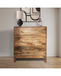 Ex Display Inset Light Mango 74cm Chest of Drawers - One Available