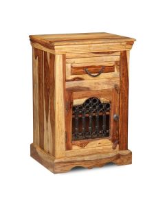 Jali Sheesham - Cabinet with Drawer - Light
