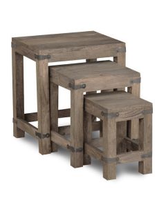 Jali Mango - Natural Nest of 3 Coffee Tables