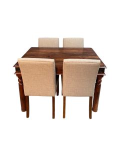 Jali 120cm Dining Table & 4 Milan Dining Chairs