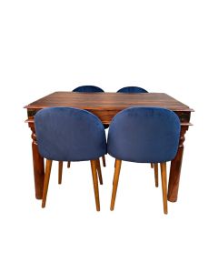 Jali 120cm Dining Table & 4 Zena Dining Chairs
