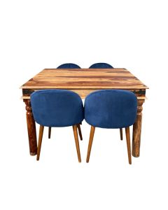 Jali 120cm Dining Table & 4 Zena DIning Chairs