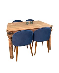 Jali Natural 120cm DIning Table & 4 Zena DIning Chairs