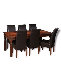 Jali 180cm Dining Table & 6 Madrid Chairs (3 Colours) - In Stock