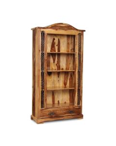 Jali Sheesham - Side 1 Drawer 90cm Bookcase - In Stock-Light