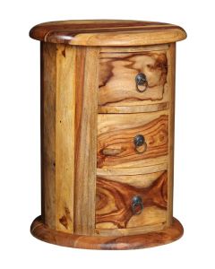 Jali Sheesham - 3 Drawer Drum-Light