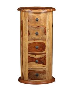 Jali Sheesham - 5 Drawer Large Drum-Light