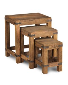 Jali Sheesham - Nest of Tables - In Stock-Natural