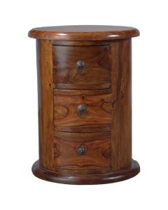 Jali Sheesham - 3 Drawer Drum - In Stock