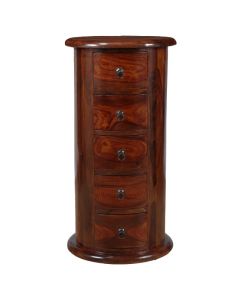 Jali Sheesham - 5 Drawer Large Drum - In Stock