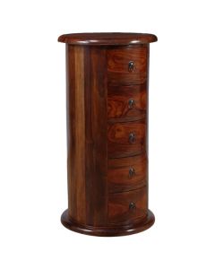 Jali Sheesham - 5 Drawer Large Drum-Honey