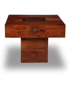 Jali Sheesham - 60cm Pebble Coffee Table - In Stock-Honey