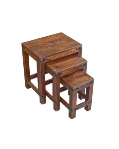 Jali Mango - Honey - Nest of Tables - In Stock