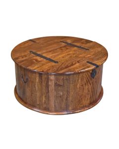 Jali Mango - Honey Round Trunk Coffee Table - In Stock
